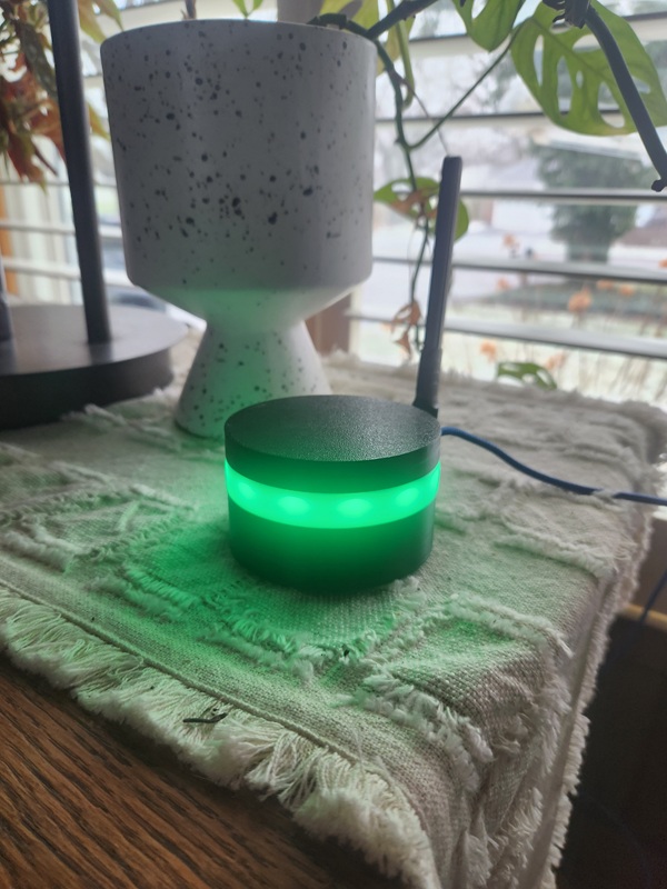WiSpyAlert device with green LEDs